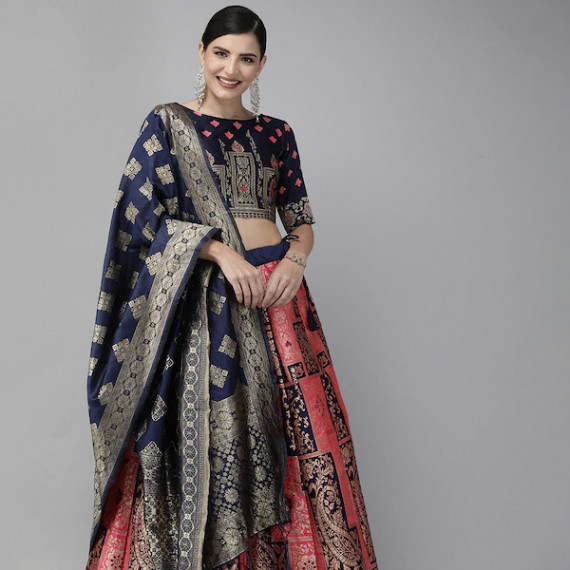 http://13.200.69.142/products/pink-navy-blue-woven-design-semi-stitched-lehenga-unstitched-blouse-with-dupatta